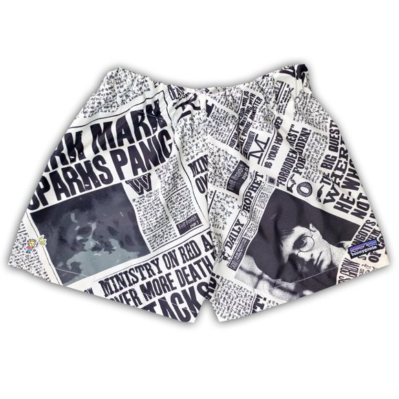 Vintage Other - Handmade Bennygonia Harry Potter Daily Prophet Newspaper 90s Shorts UNISEX